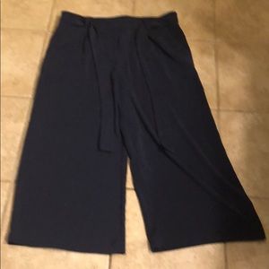 Navy Blue Dress Capri Pants